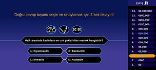 Milyoner Türkçe - Bilgi oyunu - Screenshot 2