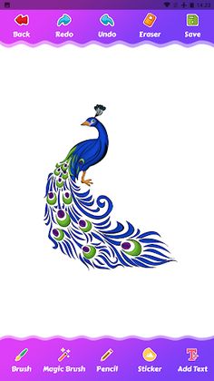 Coloring rainbow peacock - Screenshot 3