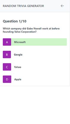 Random Trivia Generator - Screenshot 2