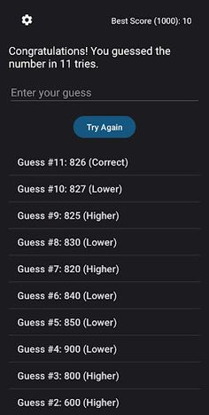 Guess the number - Screenshot 2