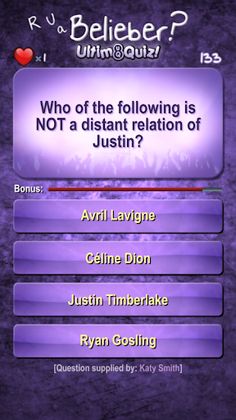 Justin Bieber Quiz: U8Q - Screenshot 1