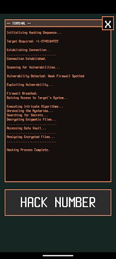 Phone Number Hacks Simulator - Screenshot 1