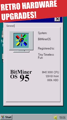 BitMiner95 Retro Clicker Game - Screenshot 1