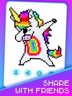 Pixel Unicorns Coloring Book - Screenshot 4