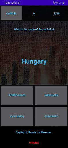 Capital Quiz all countries - c - Screenshot 3