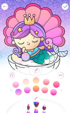 Mermaid coloring book gradient - Screenshot 4