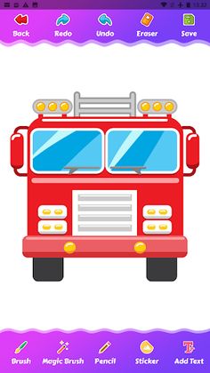 Fireman Truck Coloring - Screenshot 3