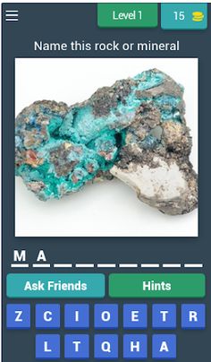 Quiz - Rocks and minerals - Screenshot 1
