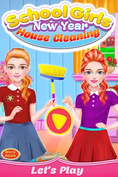 School Girls New Year Home Cle - Screenshot 2