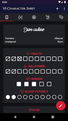 V5 Character Sheet - Screenshot 1