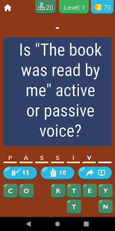 Active and Passive Voice Quiz - Screenshot 1