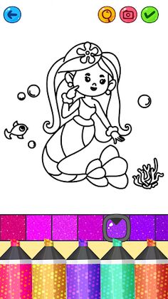 Mermaid Games: Coloring Pages - Screenshot 2