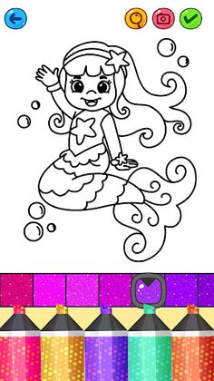 Mermaid Games: Coloring Pages - Screenshot 1