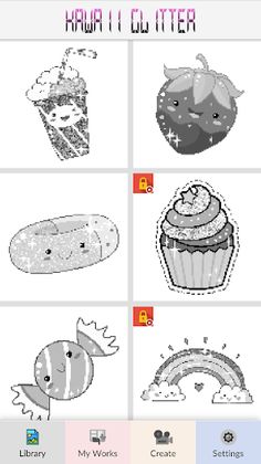 Kawaii Glitter Pixel Art - Screenshot 1