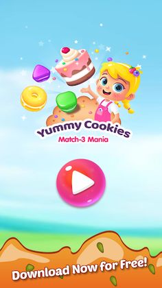 Yummy Cookies - Match 3 Puzzle - Screenshot 1