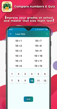 Comparing numbers :maths learn - Screenshot 1