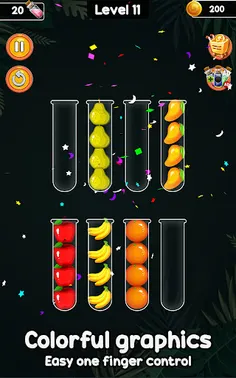 Crazy Fruit Sort Challenge 3D - Screenshot 1