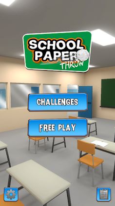 School Paper Throw - Screenshot 1