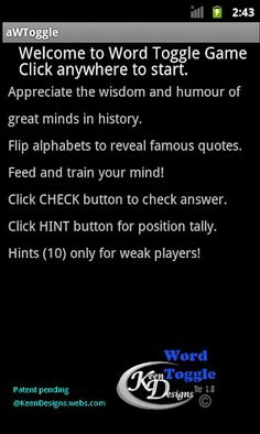 aWToggle Word Game - Screenshot 1