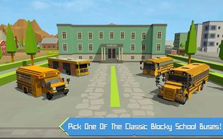 School Bus Game Blocky World - Screenshot 1