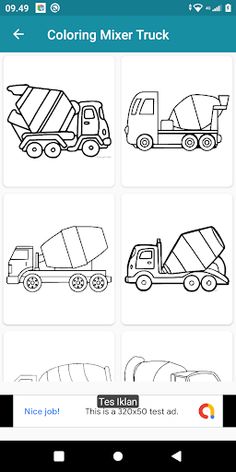 Coloring concrete mixer truck - Screenshot 4