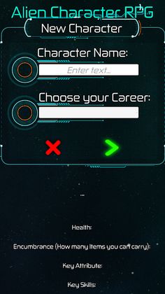 Alien Character RPG - Screenshot 1