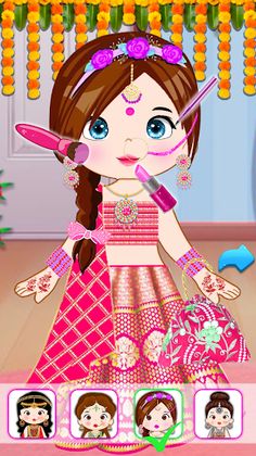 Indian Doll Dress Up - Makeup - Screenshot 2