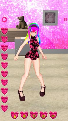 Rainbow Anime Girl Dress up - Screenshot 1