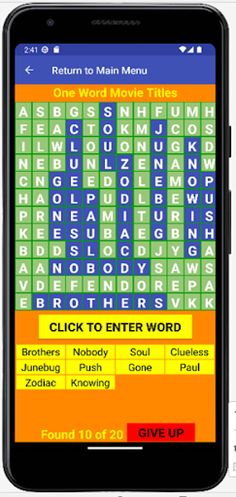 Fun Movie Word Search - Screenshot 2