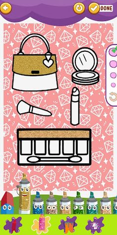 Glitter Makeup Tools Coloring - Screenshot 4