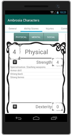 Ambrosia Character Sheets - Screenshot 2