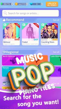 Pop Music Piano Tiles - Screenshot 1