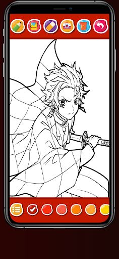 Tanjiro Demon Slayer Coloring - Screenshot 2
