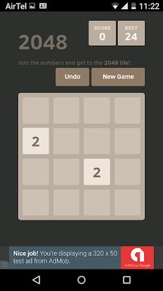 2048 Game in Night Mode - Screenshot 3