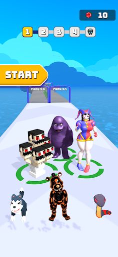 Merge Monster: Pomni Grima Ski - Screenshot 1