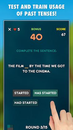 Past Tenses Grammar Test - Screenshot 2