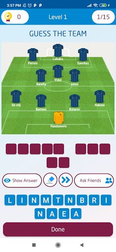 Football Lineup Quiz - Guess T - Screenshot 1