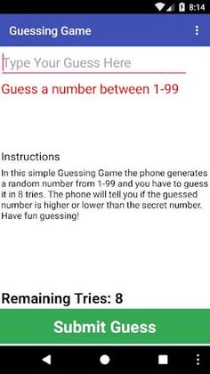 Guessing Game - Screenshot 1