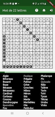 Mot caché - Oiseaux - Screenshot 2