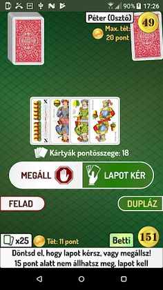 Huszonegy (magyar kártyával) - Screenshot 4