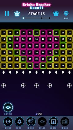 Bricks Breaker Neon 11 - Screenshot 4