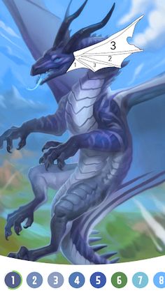 Dragon Color by Number Game - Screenshot 1