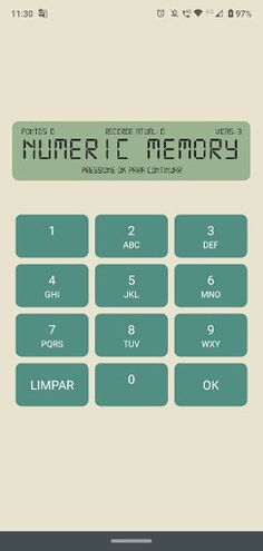 Jogo de Memória Numérico - Screenshot 1