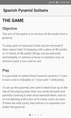 Spanish Pyramid Solitaire - Screenshot 4