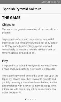 Spanish Pyramid Solitaire - Screenshot 4