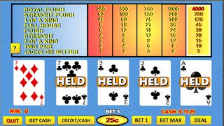 Video Poker - Jacks or Better - Screenshot 1