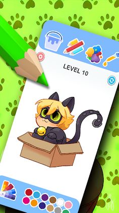 Cat coloring superhero Noir - Screenshot 4