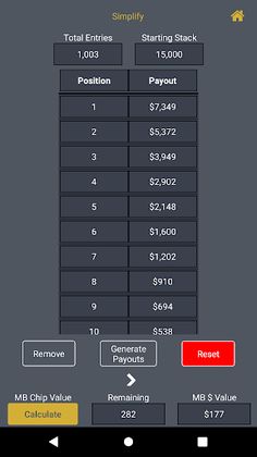 MB Poker Calculator - Screenshot 1