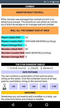 D100 Dungeon Dice/Table Roller - Screenshot 3
