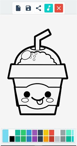 Kawaii Food Coloring Book - Screenshot 3